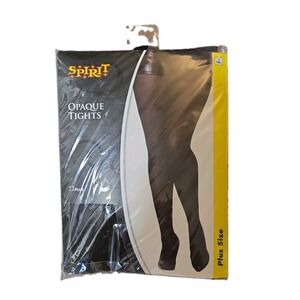 Spirit Halloween Black Opaque Tights Costume Plus Size New